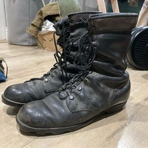 USM Black Leather Combat Boots 80s-90s 8-1/2